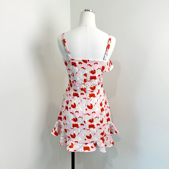 Black Halo Women's Tulip Ruffled Mini Spaghetti Strap Dress NWT Size 4 - Picture 3 of 9